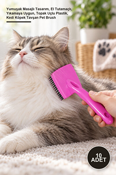 Yenilig 10 Pieces Pet Combs – Soft Massage Design, Handheld, Washable, Plasti...