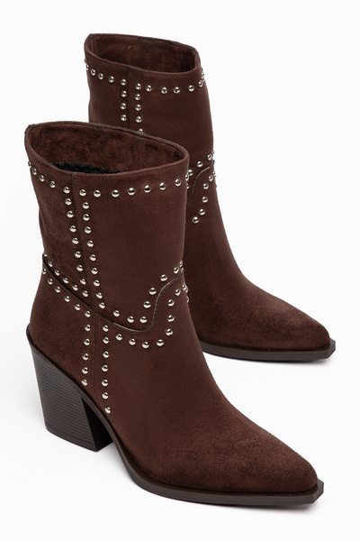 MS SUGAR SHOES Γυναικείες μπότες καουμπόι με λεπτομέρεια από καρφιά, μυτερή μ...
