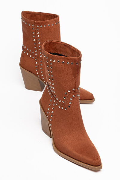 MS SUGAR SHOES Γυναικείες μπότες καουμπόι με λεπτομέρεια από καρφιά, μυτερή μ...