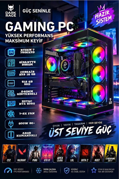 RYZEN 7 7500X3D | B550 | 16 GB DDR5 | RTX 5060