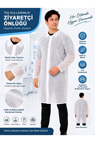 OEM Visitor Apron M-L 50 Pieces Interlining Fabric Velcro