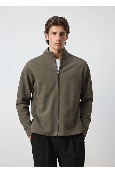 MANGO Man Kalıplı dokulu pamuklu sweatshirt