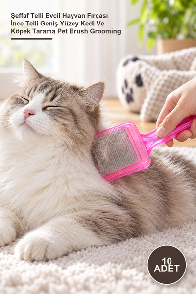 Yenilig 10Pcs Cat Hair Collector Brush – Pet Brush with Transparent Wire Fine...