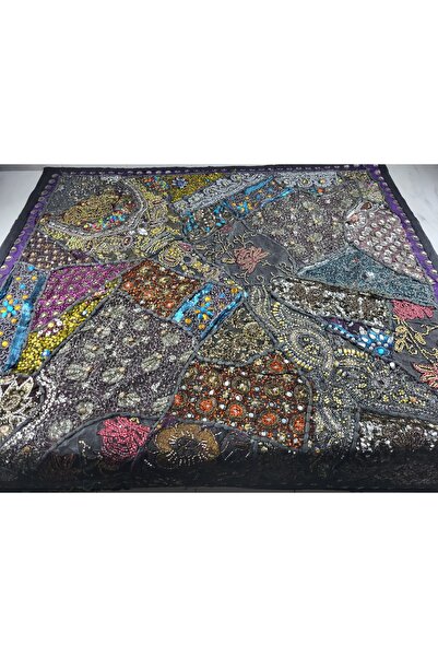 Hint el işi boncuklu koltuk ve masa örtüsü 97x100 cm