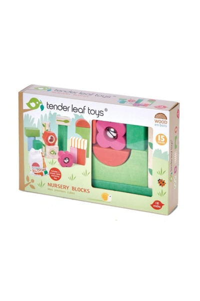 Tender Leaf Toys Cuburi de construcție din lemn creative cu tematică de grădi...