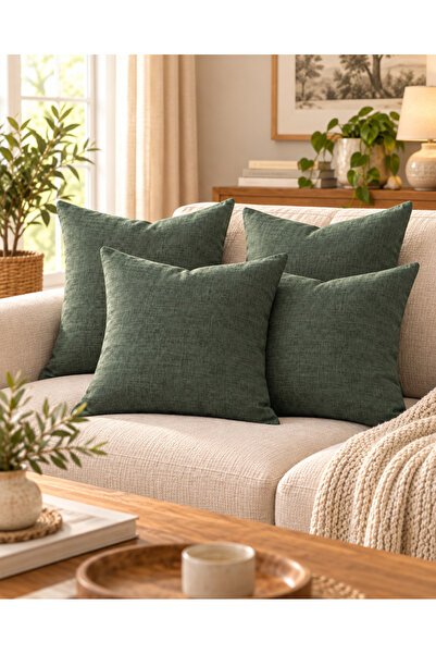 TEKSTİL-HANEM Kırlent Kılıfı 45x45 cm 4 LU SET