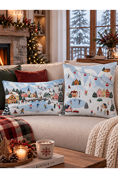 RahanDesign Winter Themed Double-Sided Suede Throw Pillow Cover Set of 2 – De...