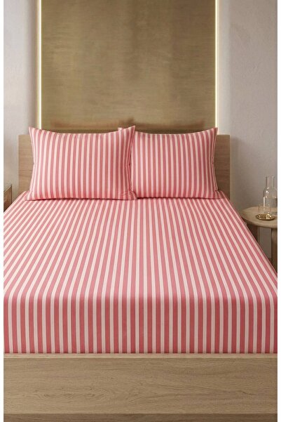 Hieve Striped Patterned Elastic Sheet Set - Single/Double/King Size