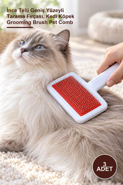 Yenilig 3 Pieces Long-Haired Pet Comb – Fine-Tined Wide-Surface Grooming Brus...