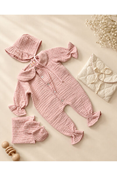 Muukh store 5’li Müslin Tulum Hastane Çıkışı Seti 4 Kat Müslin 0-3 Ay | %100 ...