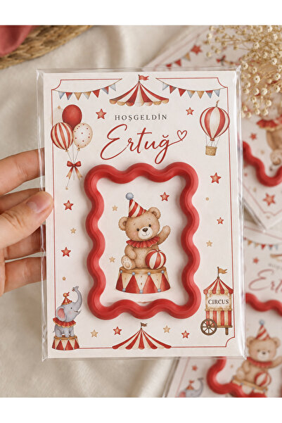 Kişiye Özel Magnet Çerçeve - Hoş Geldin Bebek Kartı - Baby Shower Hediyeliği - Doğum Günü Hediyesi 10 Adet Kartlı Çerçeve Magnet