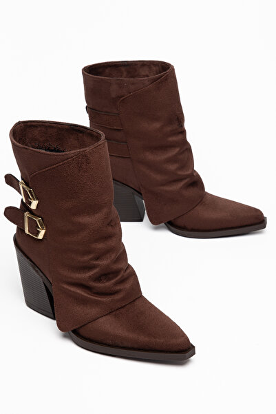MS SUGAR SHOES Γυναικείες μπότες καουμπόι + διπλή πόρπη + μυτερή μύτη + μπότε...