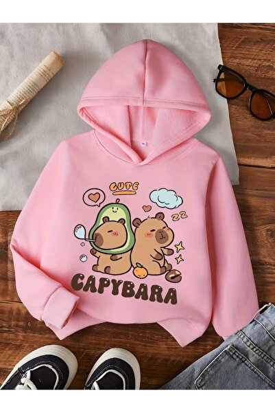 yombaa Hanorac elegant cu glugă pentru fete, top casual imprimat