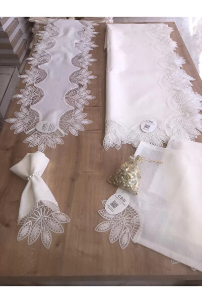 Ceki Home طقم أدوات المائدة ليدي جاردينيا من الكتان مقاس 160x220 طقم طاولة لـ...