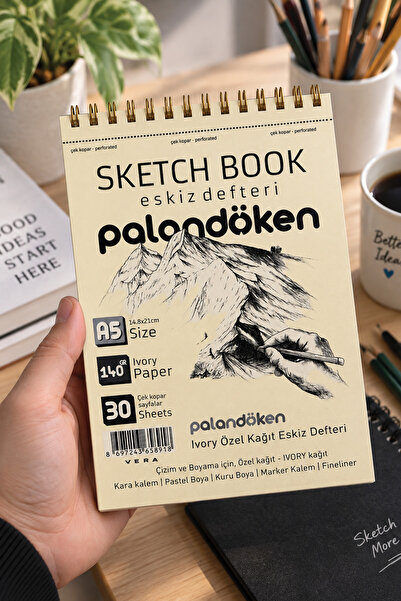 Kids Like A5 Palandöken Spiral Pro Sketch Drawing Notebook 140 Gr Ivory Paper...