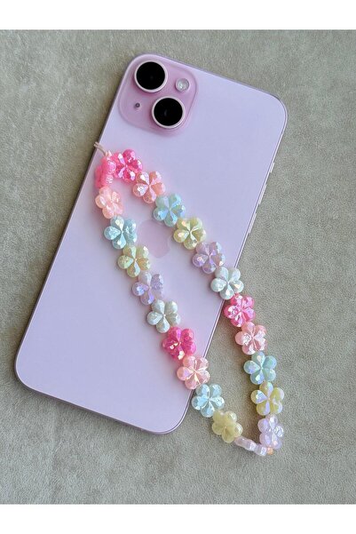 PEONY peonyofficiall Çiçek Telefon Charmı Janjanlı Telefon İpi Pastel Renkli ...
