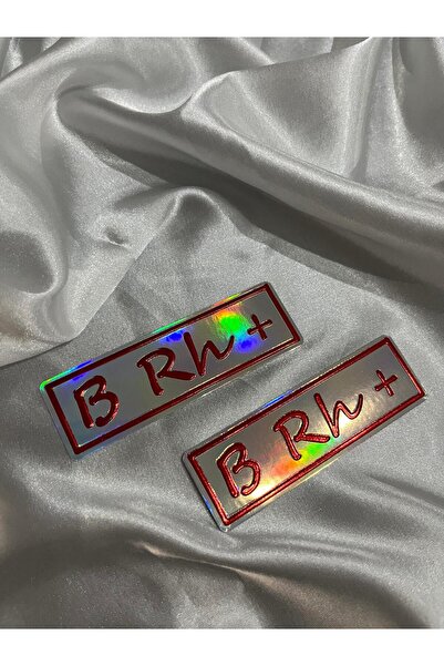 CEBECİOTO B Rh + Blood Type Logo Embossed Metallized Red Sticker Pack of 2