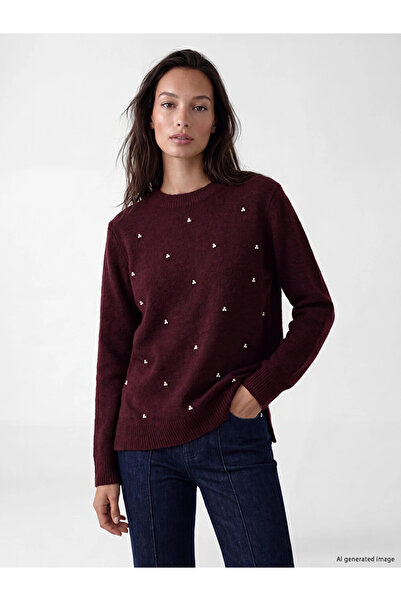 LC Waikiki Plum Crew Neck Stone Women's Knitwear Sweater