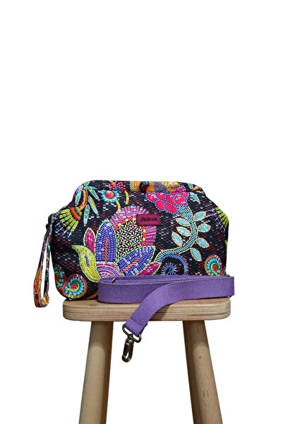 BUSRAKAZANCDESİGN 3D Pul Payet Desenli Gizli Burslu Portföy Clutch Çanta