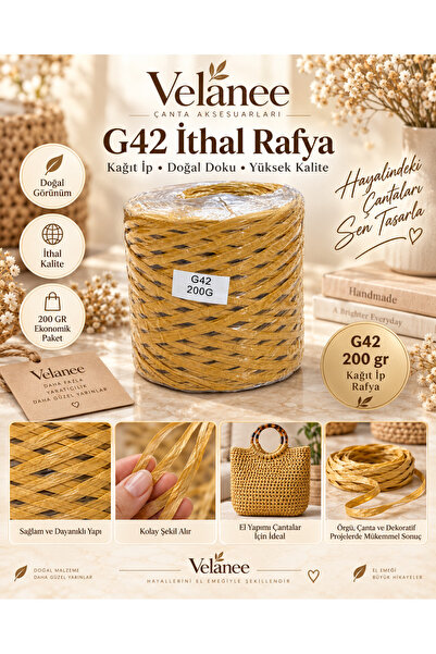 VELANE STORE G42 İthal Rafya Kağıt İp 200 Gr Hardal Sarısı – Çanta, Sepet ve ...