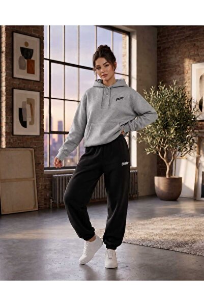 CLOTHES33 Trening cu glugă, set din 2 piese, model unisex, cu imprimeu SVP, p...