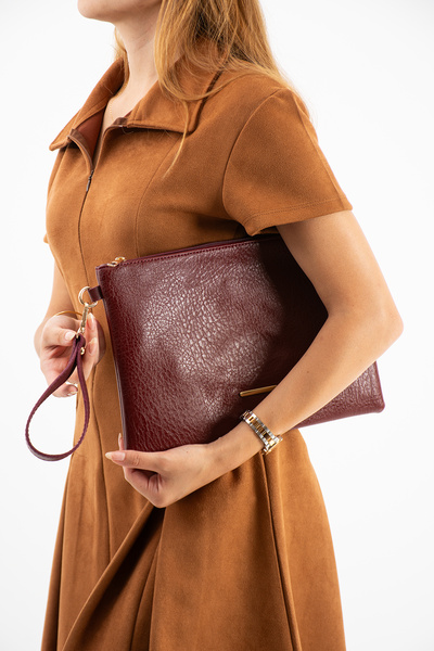 DEV 3 ADAM Γυναικεία τσάντα Clutch από συνθετικό δέρμα με λουράκι καρπού σε μ...