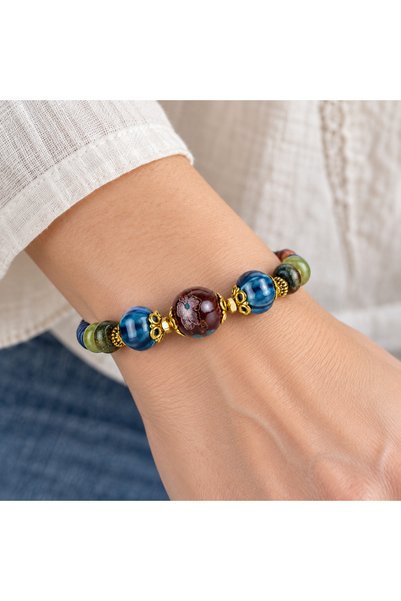 HER ŞEY NOTA www.herseynota.com Blue Green Beaded Bracelet – Stylish Daily Ac...