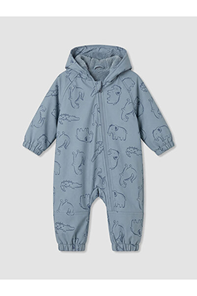 LC Waikiki Blue Water Repellent Baby Boy Astronaut Coat
