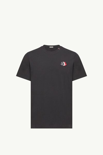 MONCLER GRENOBLE İşlemeli Üç Renkli Logolu Pamuklu Tişört