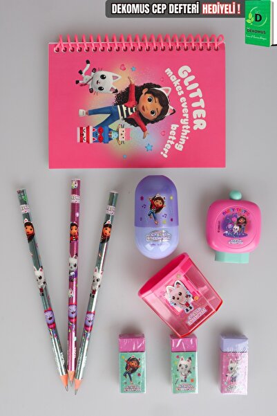 Gabby's Dollhouse مجموعة أدوات مكتبية مرخصة من غابي دول هاوس مكونة من 10 قطع،...