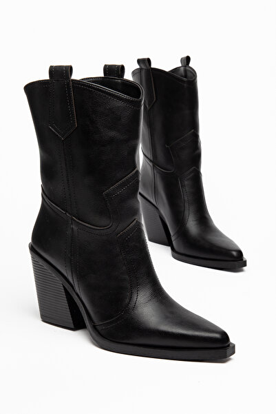 MS SUGAR SHOES Γυναικείες μπότες καουμπόι με μυτερή μύτη και χοντρό τακούνι W...
