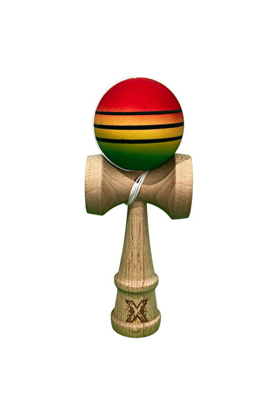 OEM Kendama X Original, 18 cm, acoperită cu cauciuc, din lemn, pentru copii ș...