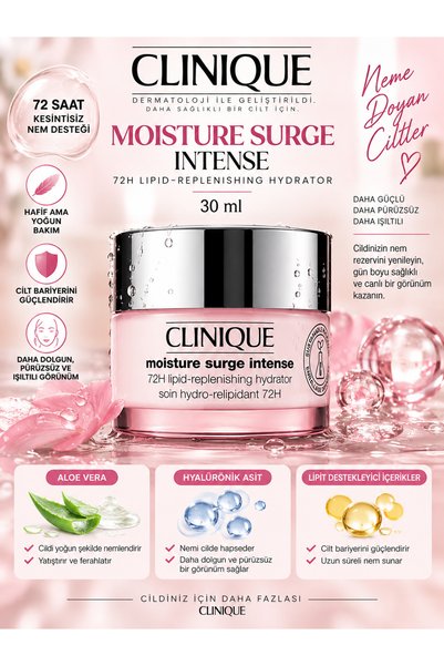 Clinique Moisture Surge Intense 30 ml – 72 Saat Yoğun Nem ve Bariyer Destekle...