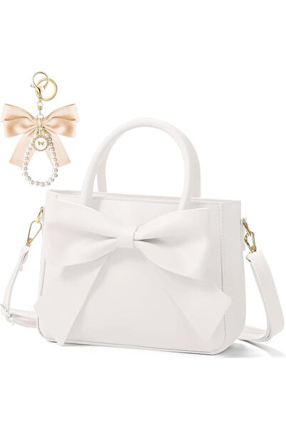 KASTWAVE Cute Leather Crossbody Purse for Women, Small Handbag with Bow Desig...
