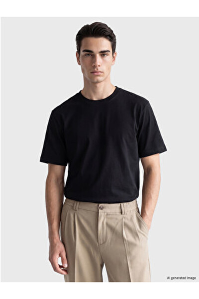 LC Waikiki Black Crew Neck Men's T-Shirt