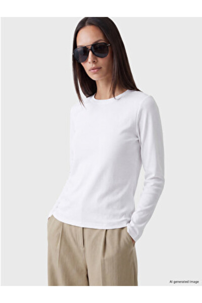 LC Waikiki White Crew Neck 100% Cotton Women's Bodysuit