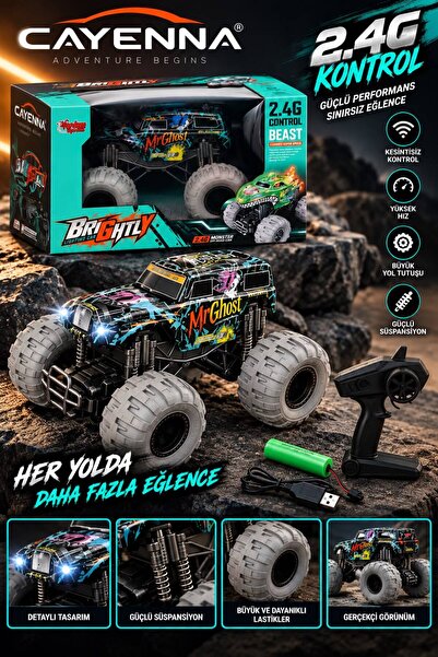 cayenna Canavar Off-Road Araba – 2.4G Uzaktan Kumandalı, Büyük Tekerlekli, Gü...