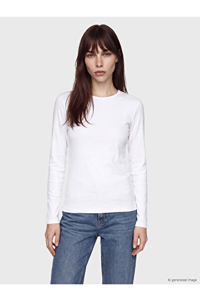 LC Waikiki Two Mt Shop Quality Lcw Everyday White Plain Tight & Slim Long Sle...