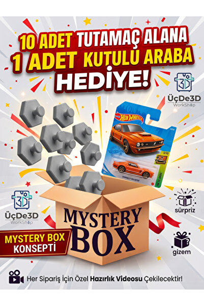 ÜçDe3D WorkShop HotWheels Tutamaç 10'lu - HotWheels Duvar Askısı (Gri) (1 Ade...
