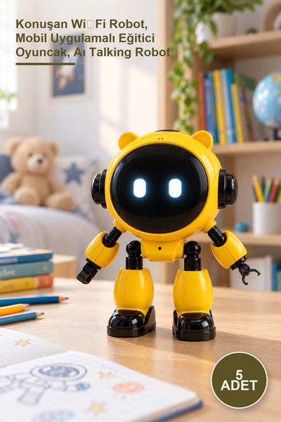 Yenilig 5 Adet Yapay Zeka Robot Oyuncak – Konuşan Wi‑Fi Robot, Mobil Uygulama...