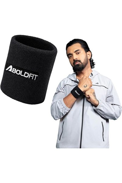 BOLDFIT رباط معصم قطني للرجال والنساء مقاس 3 بوصات - رباط معصم لامتصاص العرق ...