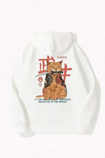 JANTIL MODA Unisex Oversize 3 Thread Raster Printed Hooded Sweatshirt with Ka...