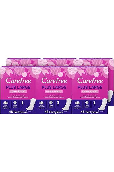 Carefree Panty Liners, Plus Large, Light Scent, Pack of 6x48