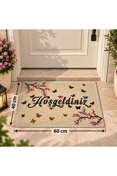 KAPI ÖNÜ DİKDÖRTGEN PASPAS KAYDIRMAZ YIPRANMAZ TEMİZLENEBİLİR ŞIK PASPAS 40X60CM