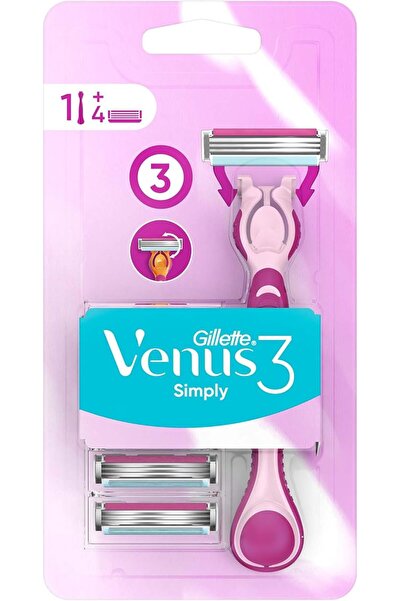 Gillette Venus 3In1 Refillable Women's Smooth Razor, 1 Handle With 4 Blade Re...