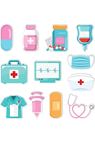 GENERAL Nurse's Day Medical Theme Sticky Notes 12 * 20 Sheets,.Cute Cartoon M...