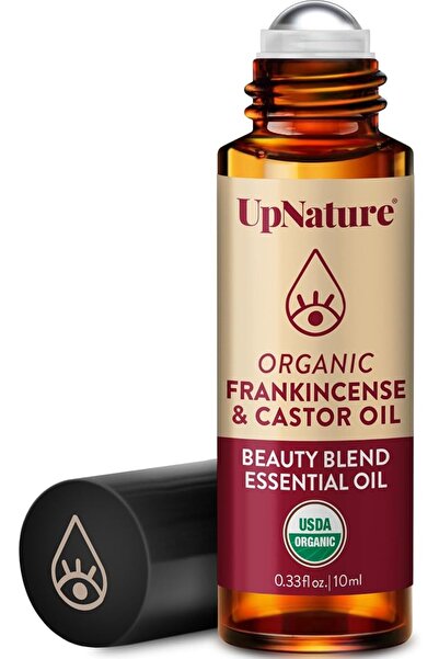 UpNature Beauty Castor Oil Roll On Eye Roller - 100% Organic Frankincense and...