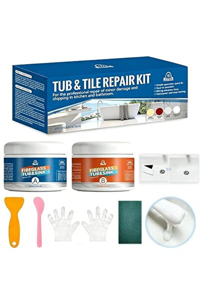 Generic Tub & Tile Repair Kit,Including Scraper,sandpaper,mixing rod,gloves,Q...