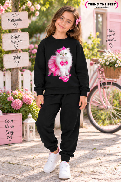 TREND THE BEST Trendin En İyisi Winter Unisex Black Tracksuit, Black Sweat To...