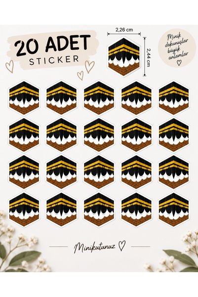 Tasarım Kabe Sticker 20 Adet – Hac Umre Hediyelik Yapışkanlı Etiket – Mevlüt ...